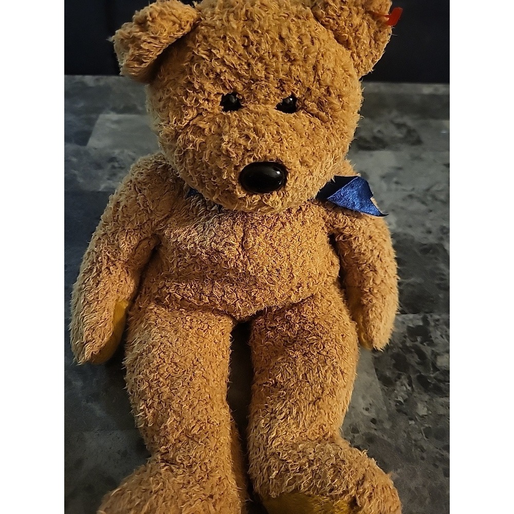 Ty 1999 Beanie Buddies Brown Bear Fuzz 14" Plush Soft Toy Stuffed Animal